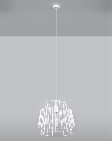 Lampe suspendue GATE blanche + 1x ampoule LED E27 3000K Warm 7.5W 620lm