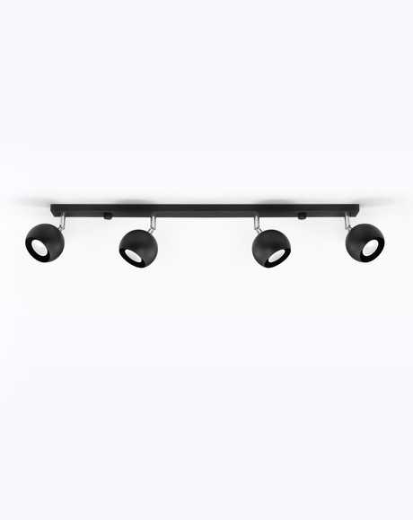 Plafond OCULARE 4L noir + 4x ampoule LED GU-10 3000K Warm 7W 620lm