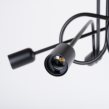 Lustre SUPEŁ 5 noir + 5X ampoule LED E27 3000K 7W 760lm