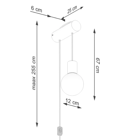 Applique NIBMI G9 avec interrupteur