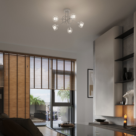 BELUCI 3 plafond blanc + 3x ampoule LED E14 4000K Froid 7.5W 680lm