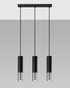 LOOPEZ Lampe suspendue 3L noir/chrome + 3x ampoule LED GU-10 3000K Warm 7W 620lm