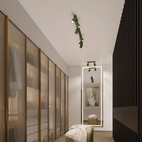 Applique KARBON vert olive avec interrupteur