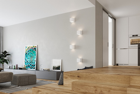 Applique en céramique LEO blanc + 1x ampoule LED E27 3000K Warm 7.5W 620lm