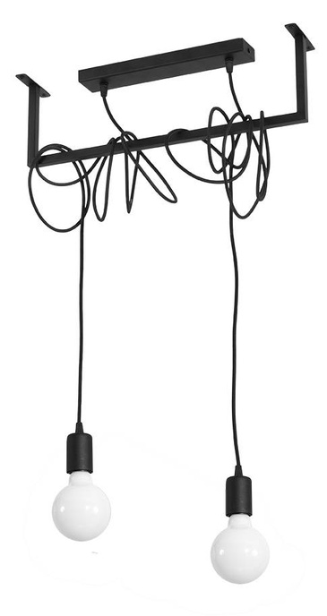 Lustre SALAMANCA 2 noir + 2x ampoule LED E27 4000K Froid 7.5W 650lm