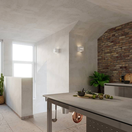 LEO LINE applique murale en céramique blanche + 1x ampoule LED E27 3000K Warm 7.5W 620lm