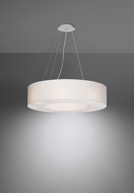 Lustre SATURNO 70 blanc + 6x ampoule LED E27 3000K Warm 7.5W 620lm