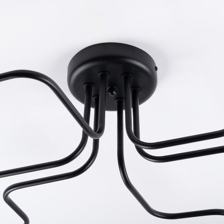 Lustre VECTOR 6 noir + 6X ampoule LED E27 3000K 7W 760lm