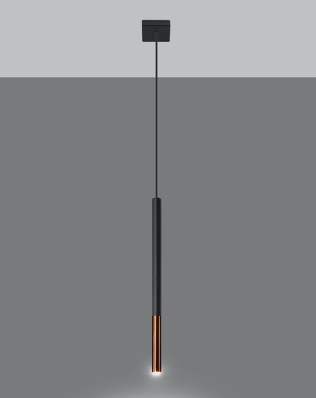 MOZAICA 1 lampe suspendue noir/cuivre + 1x ampoule LED G9 3000K chaude 4,5W 510lm