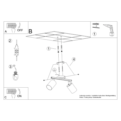Plafonnier LEMMI 2 noir