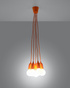 DIEGO 5 lampe suspendue orange + 5x ampoule LED E27 3000K Warm 7,5W 620lm