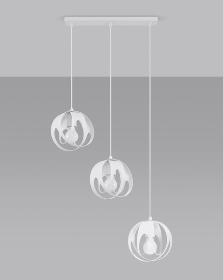 TULOS 3L lampe suspendue blanche + 3x ampoule LED E27 3000K Warm 7.5W 620lm
