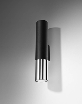 Applique LOOPEZ noir/chrome + 2x ampoule LED GU-10 3000K Warm 7W 620lm