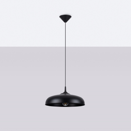 GINA lampe suspendue noire +1x ampoule LED E27 3000K Warm 7.5W 620lm