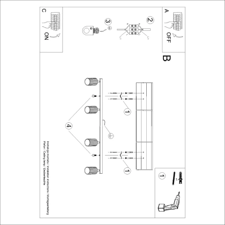 Plafonnier KARBON 4L blanc