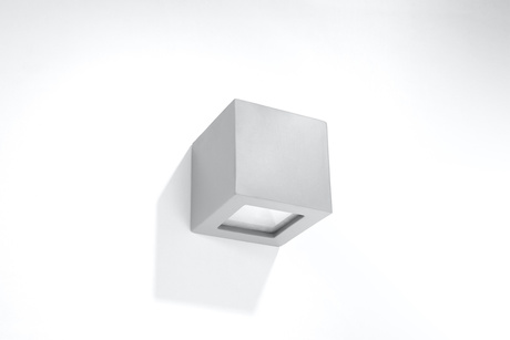 Applique en céramique LEO gris + 1x ampoule LED E27 4000K Froid 7.5W 650lm