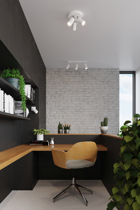 Plafond RING 3P blanc + 3x ampoule LED GU-10 3000K Warm 7W 620lm