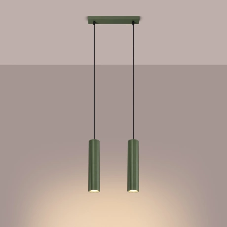 Lampe suspendue KARBON 2 vert olive