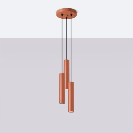 Lampe suspendue LAGOS 3P rouge ocre