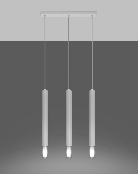 WEZYR 3 lampes suspendues blanches + 3x ampoules LED G9 3000K Warm 4,5W 510lm