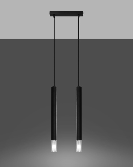 WEZYR 2 lampes suspendues noires + 2x ampoules LED G9 3000K Warm 4.5W 510lm