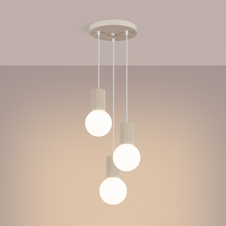 Lampe suspendue HALO 3P beige