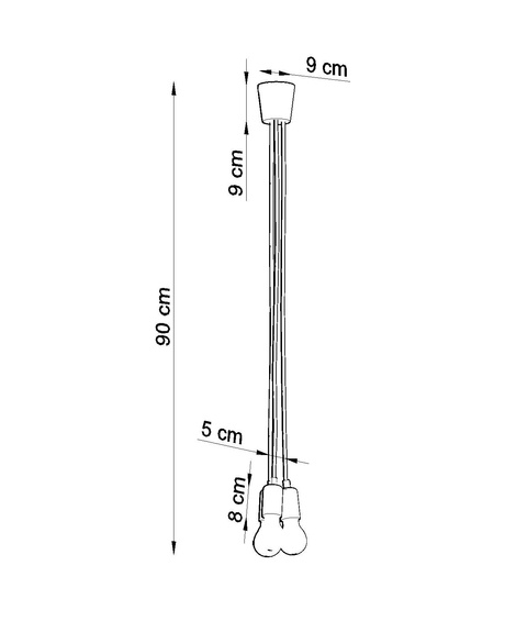 DIEGO 3 lampe suspendue noire + 3x ampoule LED E27 3000K Warm 7,5W 620lm