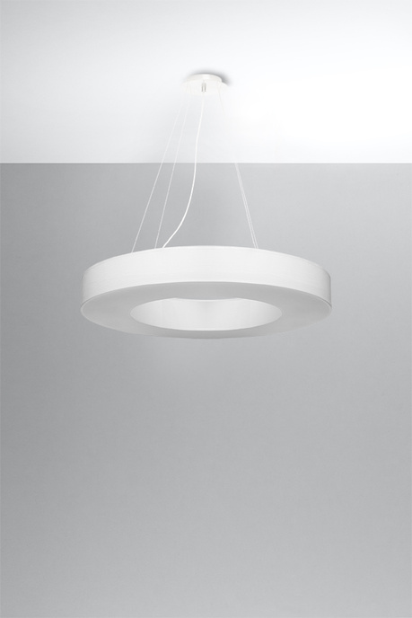 Lustre SATURNO SLIM 70 blanc + 6x ampoule LED E27 3000K Warm 7.5W 620lm