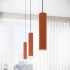 Lampe suspendue KARBON 3L rouge ocre