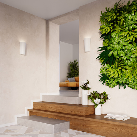 Applique en céramique LANA blanc + 1x ampoule LED E27 3000K Warm 7.5W 620lm