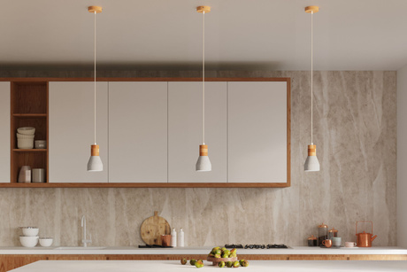 QUBIC lampe suspendue grise + 1x ampoule LED E27 4000K froide 7,5W 650lm