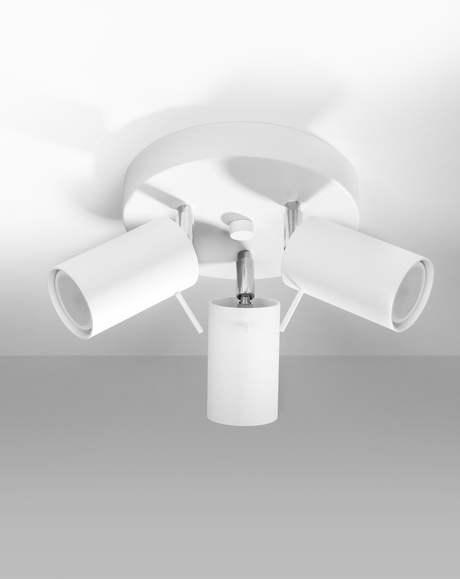 Plafond RING 3P blanc + 3x ampoule LED GU-10 4000K Froid 7W 630lm