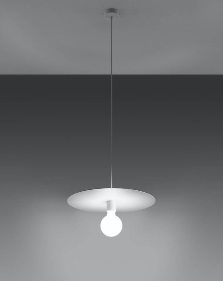 FLAVIO lampe suspendue blanche + 1x ampoule LED E27 4000K froide 7,5W 650lm