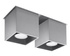 Plafond QUAD 2 gris + 2x ampoule LED GU-10 3000K Warm 7W 620lm