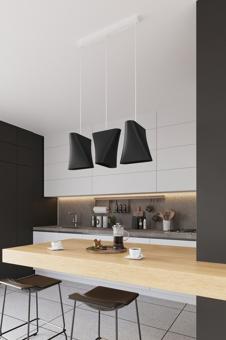 Lustre BLUM 1 noir + 1x ampoule LED E27 3000K Warm 7.5W 620lm