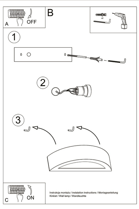 Applique en céramique ATENA 20 blanc + 1x ampoule LED E27 4000K Froid 7.5W 650lm