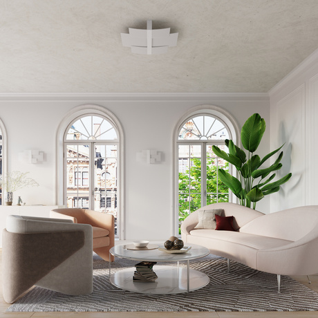 Plafond CELIA blanc + 3x ampoule LED E27 4000K Froid 7.5W 650lm