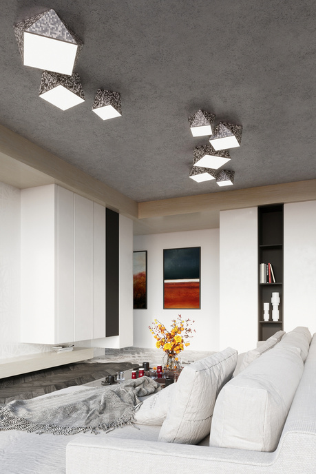 Plafond HEXA 45 CEKIN + 3x ampoule LED E27 3000K Warm 7.5W 620lm
