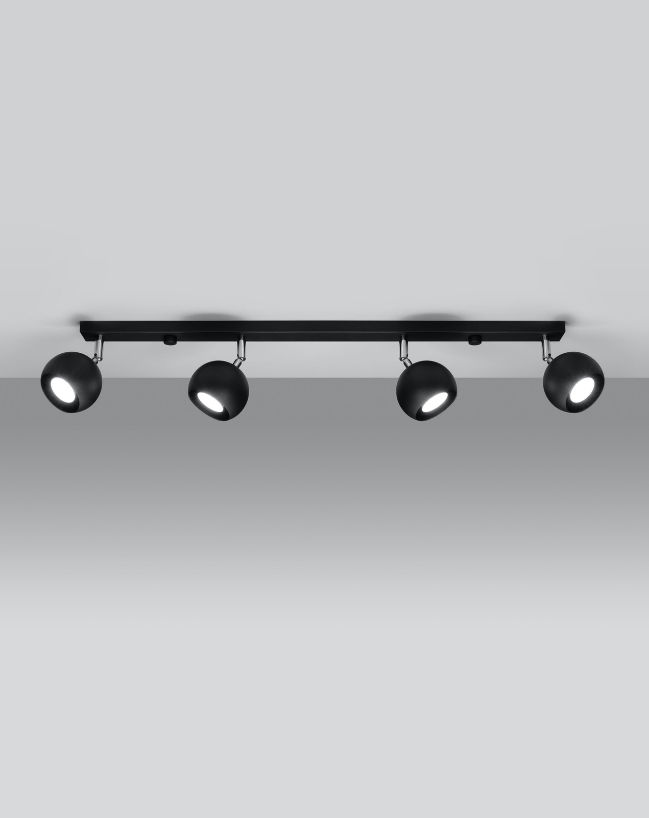 Plafond OCULARE 4L noir + 4x ampoule LED GU-10 3000K Warm 7W 620lm