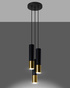 LOOPEZ Lampe suspendue 3P noir/doré + 3x ampoule LED GU-10 3000K Warm 7W 620lm