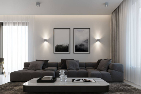 QUAD plafond en béton + 1x ampoule LED GU-10 4000K Cold 7W 630lm