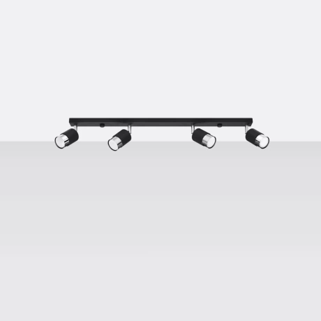 Plafonnier NERO 4 noir/chrome