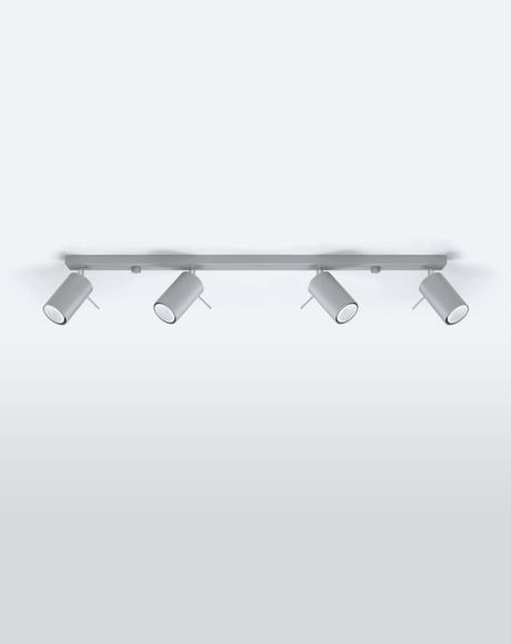 Plafond RING 4L Gris + 4x ampoule LED GU-10 3000K Warm 7W 620lm