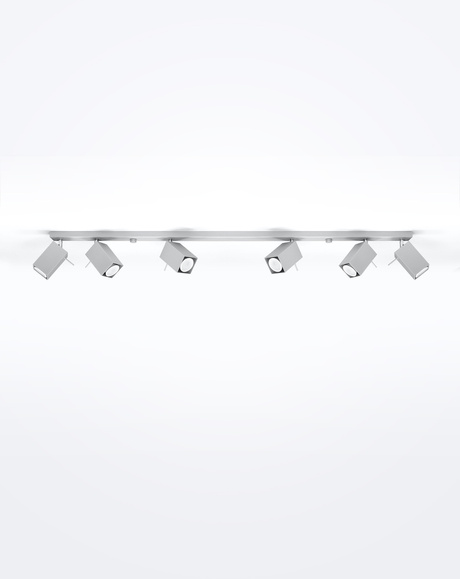 Plafond MERIDA 6L gris + 6x ampoule LED GU-10 4000K Froid 7W 630lm