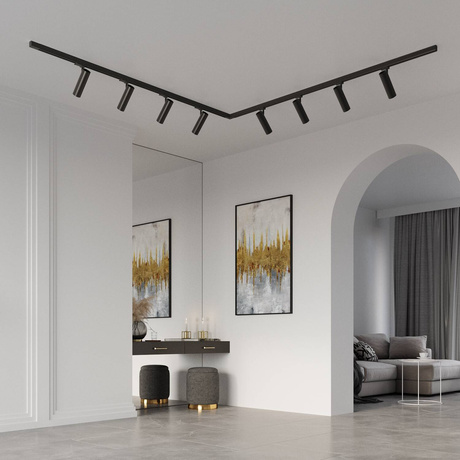 Plafonnier, 8 points, système de rail triphasé, DIREZIONE