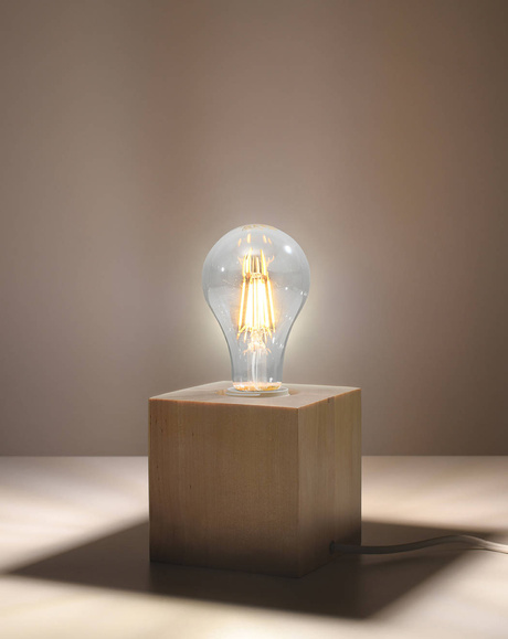 Lampe de bureau ARIZ bois naturel + 1x ampoule LED E27 3000K Warm 7.5W 620lm