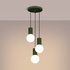 Lampe pendante HALO 3P vert olive