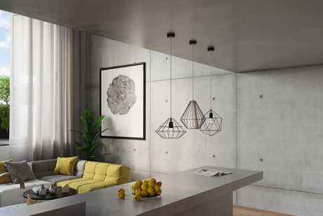 Lampe suspendue DEMI noire + 1x ampoule LED E27 4000K Cold 7,5W 650lm