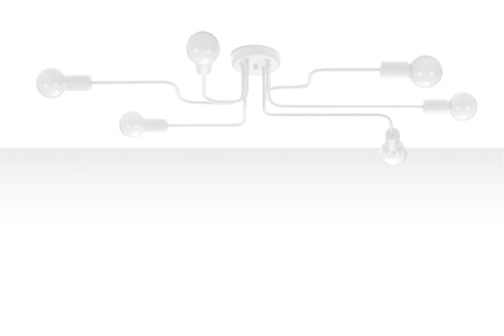 Lustre HECTOR 6 blanc + 6x ampoule LED E27 3000K Warm 7.5W 620lm