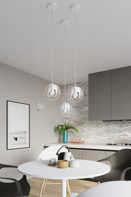 Plafond TULOS blanc + 1x ampoule LED E27 4000K Froid 7.5W 650lm